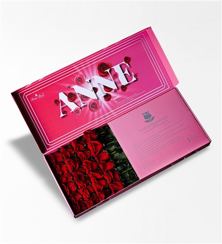 Anne 24'Lü - Anneler Günü Pembe Kutuda 24 Kırmızı Gül