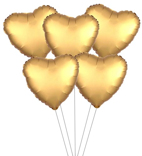5li 15 İnç Kalp Gold Folyo Balon