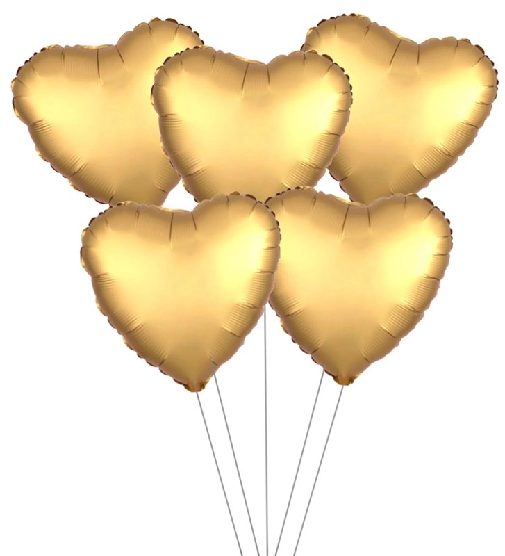 5li 15 İnç Kalp Gold Folyo Balon