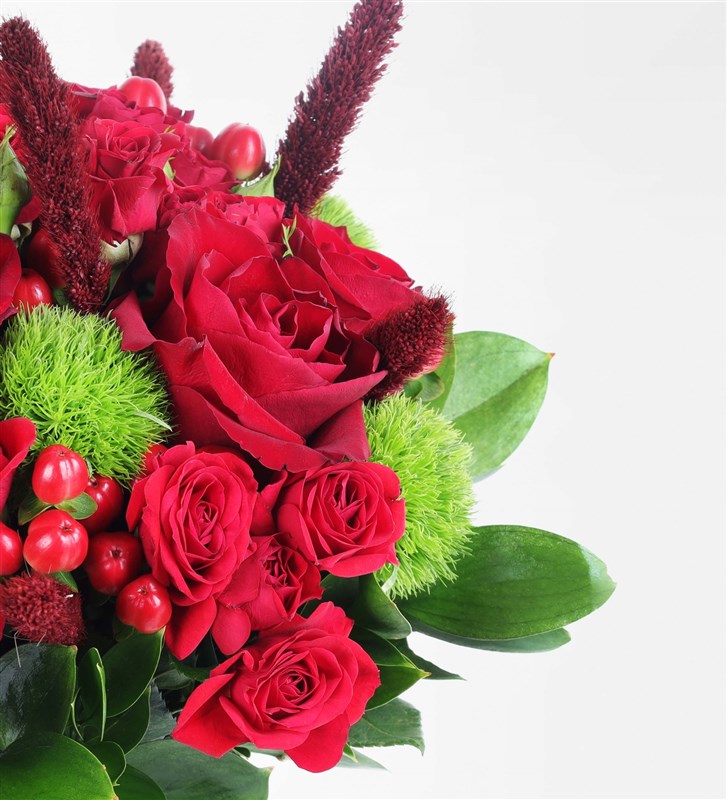 Red Velvet Xl - Kırmızı Çardak Gül Ve Ekvator Gülü Buketi