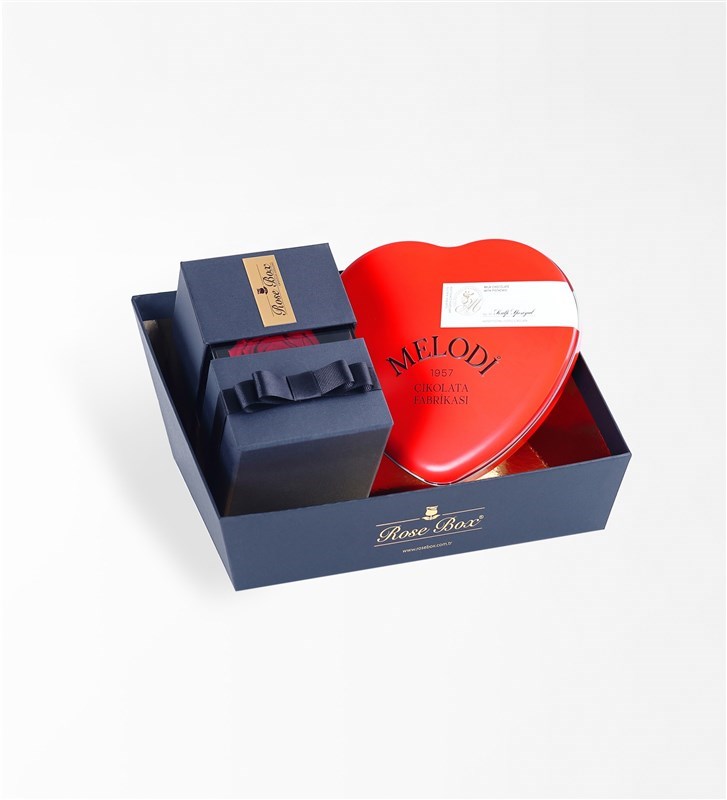 Be My Valentıne Hediye Seti Kalp Solmayan Gül
