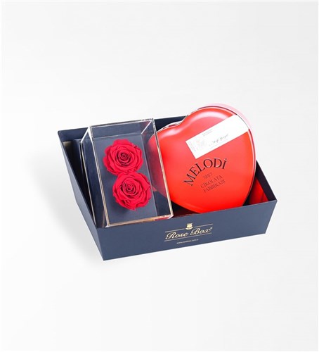Be My Valentıne Hediye Seti - 2 Adet Solmayan Gül