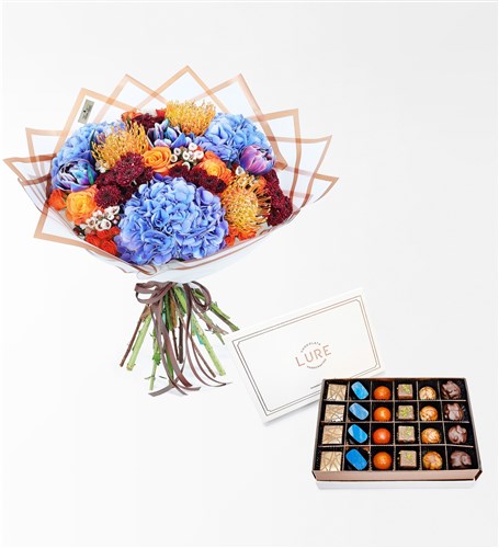 Wild Bloom XL Buket & Lure Chocolate By Swissôtel 24'lü