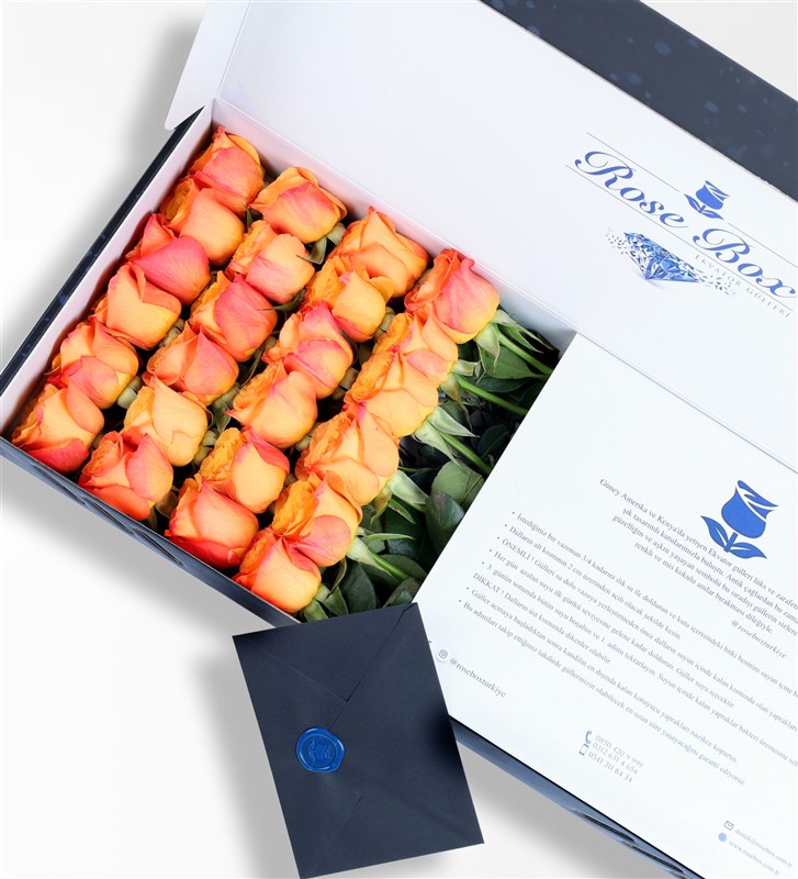 Sapphire Kutuda 24 Adet Turuncu Gül