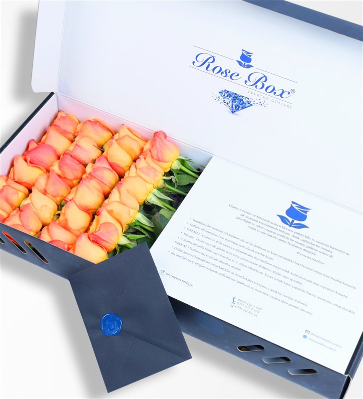 Sapphire Kutuda 24 Adet Turuncu Gül