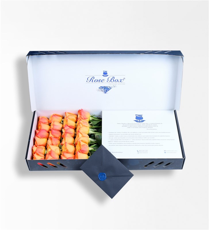 Sapphire Kutuda 24 Adet Turuncu Gül
