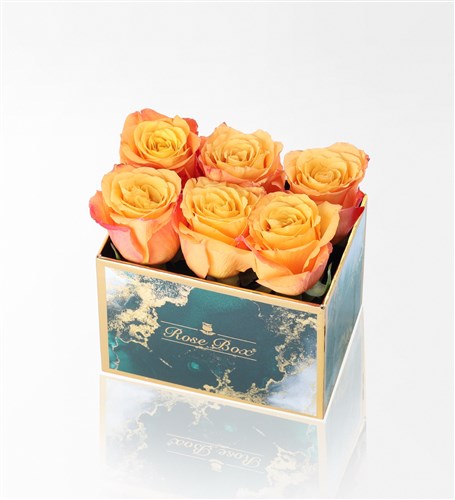 Emerald Midi Kutuda&nbsp;6'Lı Turuncu Gül
