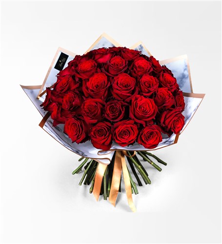 Marble - 50 Kırmızı Gül Buketi