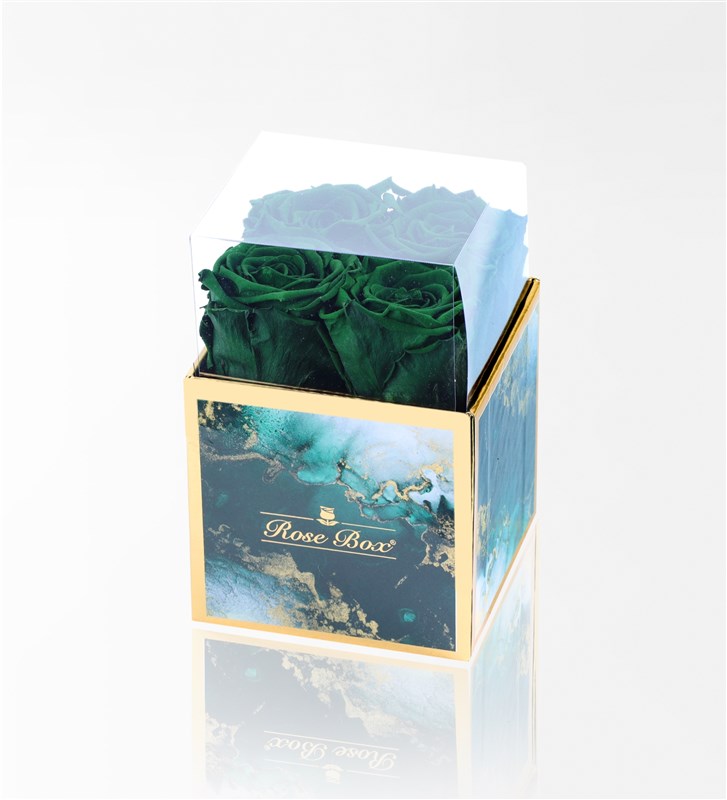 Emerald - 4'Lü Yeşil Solmayan Gül