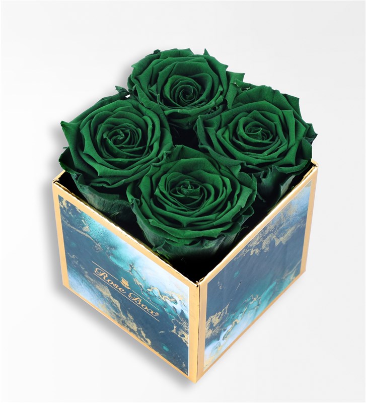 Emerald - 4'Lü Yeşil Solmayan Gül