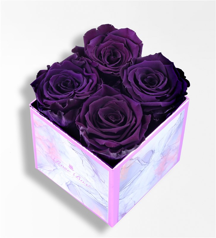 Rose Quartz - 4'Lü Mor Solmayan Gül