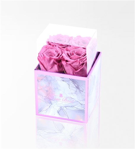 Rose Quartz - 4'Lü Pembe Solmayan Gül