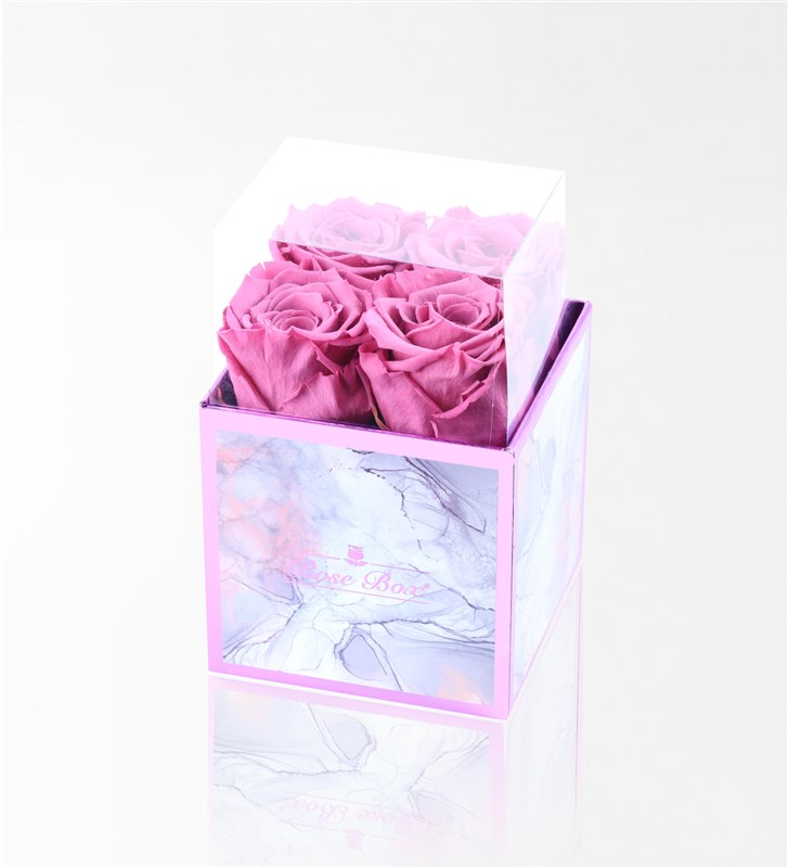 Rose Quartz - 4'Lü Pembe Solmayan Gül