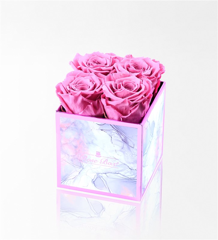Rose Quartz - 4'Lü Pembe Solmayan Gül