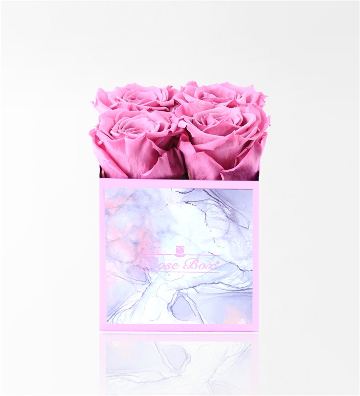 Rose Quartz - 4'Lü Pembe Solmayan Gül