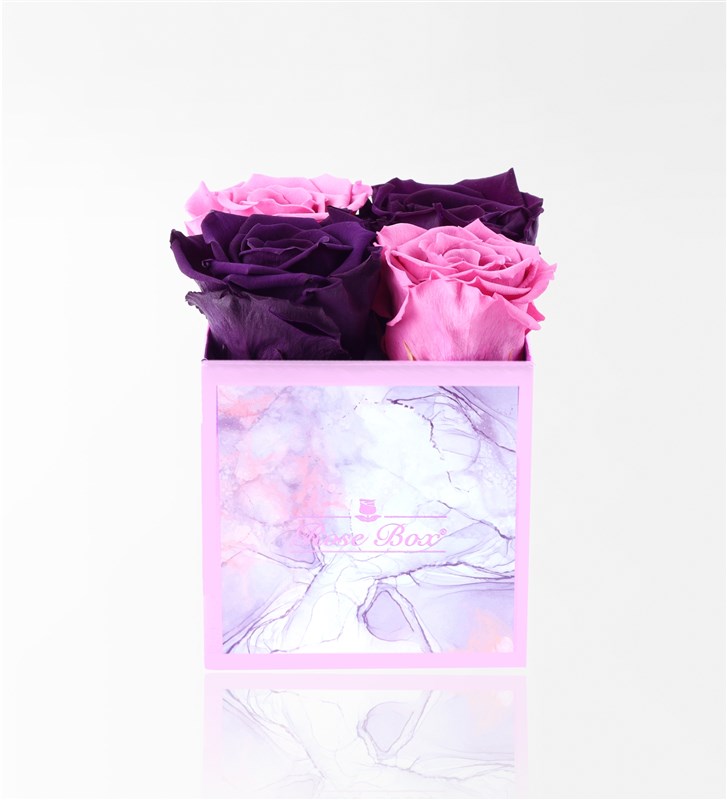 Rose Quartz - 4'Lü Pembe Mor Solmayan Gül