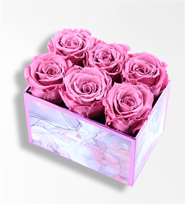 Rose Quartz - 6'Lı Pembe Solmayan Gül