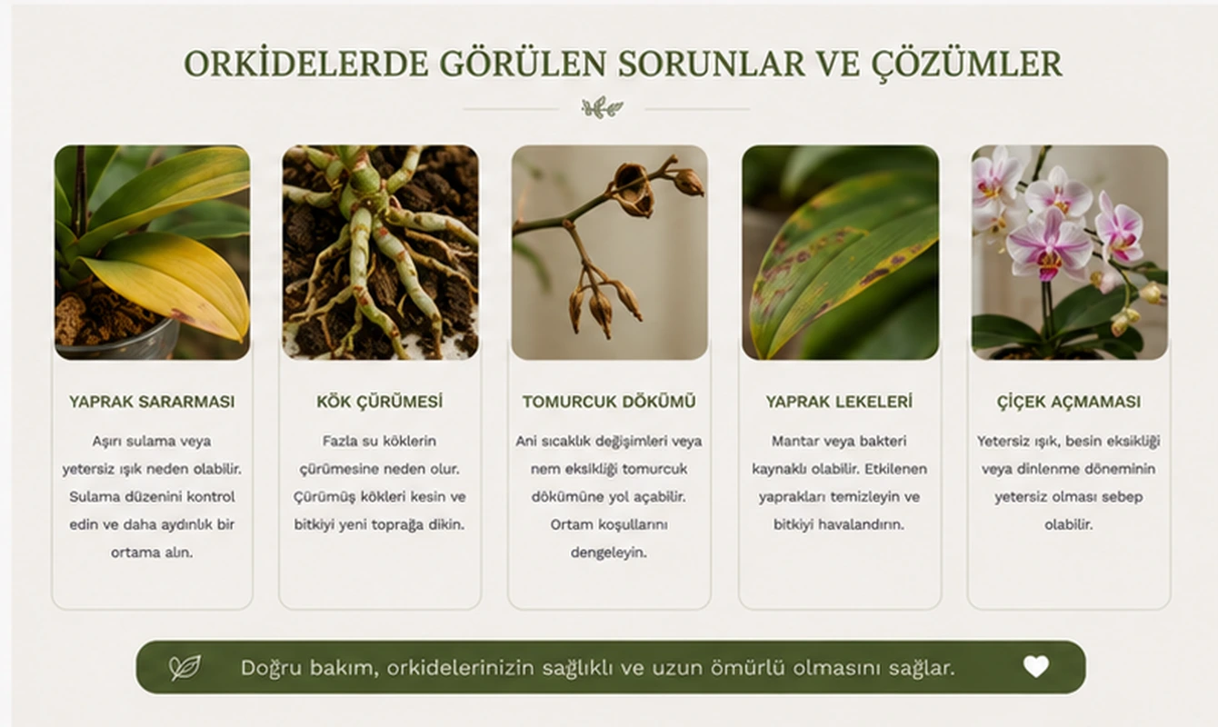 Saksıda yetişen mor orkide çiçeği ve yeşil yaprakları